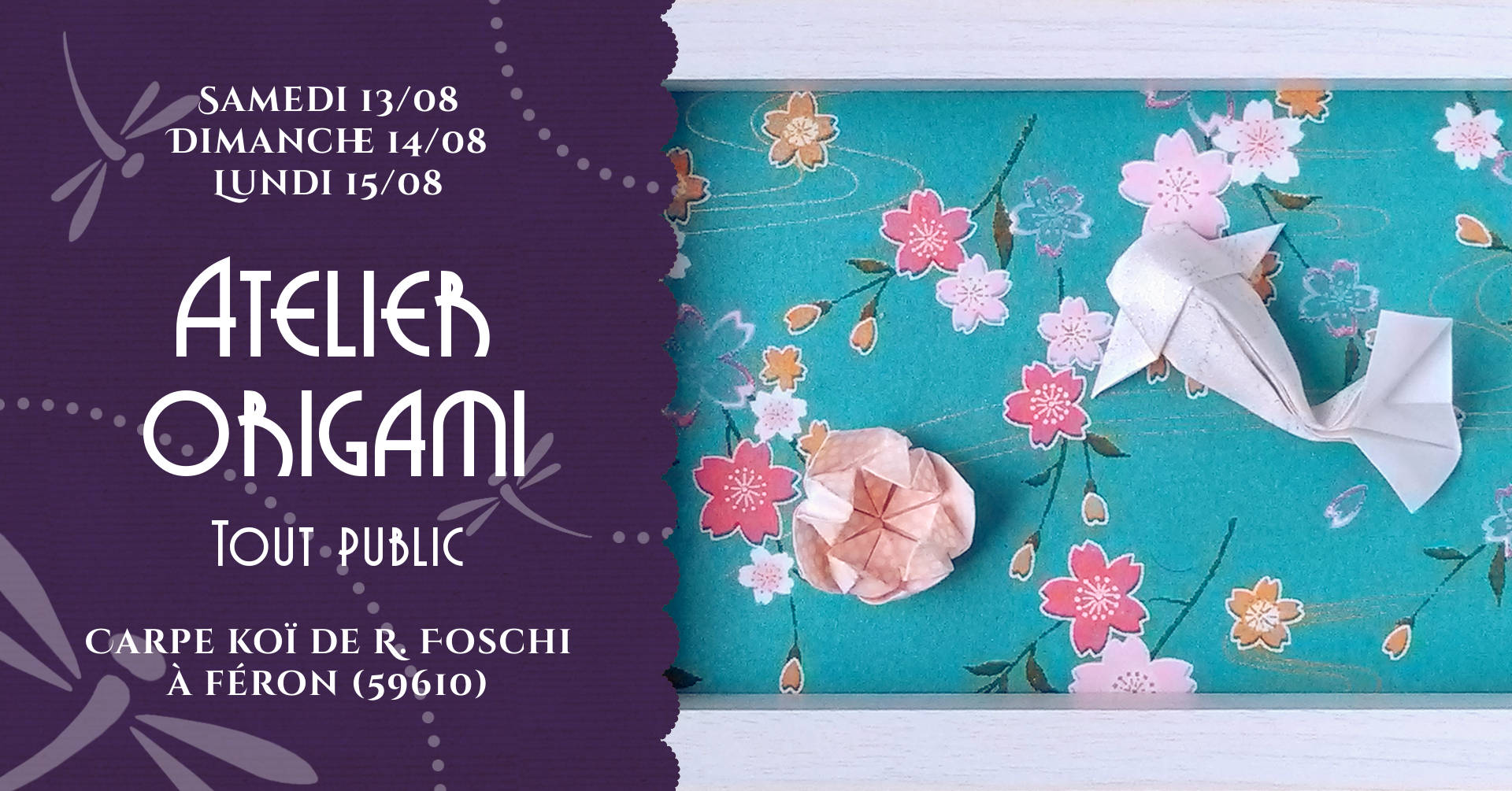 bannière rigolote du festival Féron'ARts 2022 avec un flamant rose avec une tête de marguerite et des baskets roses