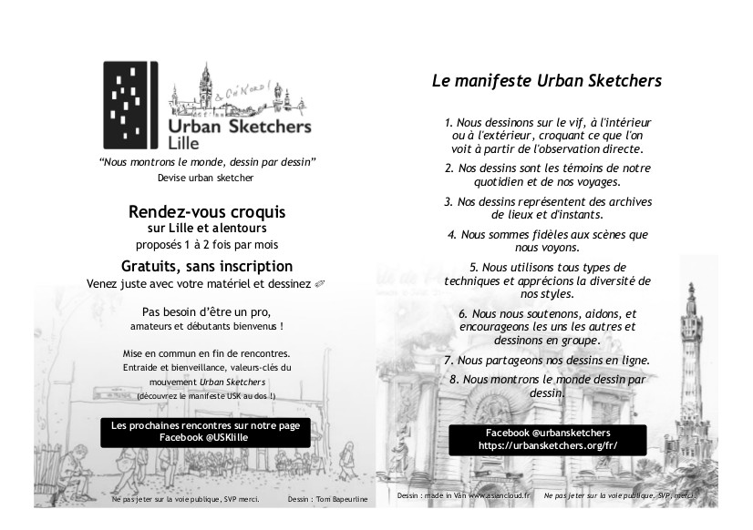 Flyer informatif en double page des rencontres USK à Lille